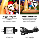 Jingle Jollys Christmas Inflatable Santa Guitar 2.1M Led Illuminated Decorations XMAS-INF-SANTA-GUITAR-7FT