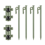2PCS Adjustable Tent Rod Holders with 4PCS 30cm Ground Stakes, Portable Awning Canopy Pole Supports V1308-DSZKI-2306-1