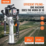 37.77cc Gas-Powered T Post Driver 4-Stroke Fence Piling Pounder w/ 3 Head V952-SCSQYDZJJH65RYD5ZV0