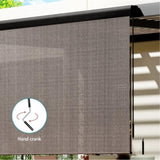 Instahut 2.1X2.5M Outdoor Blinds Awning Roll Down Retractable Knit Fabric Outdoor Blinds Window AWN-C-DOWN-KNIT-21-BR