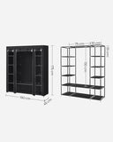 SONGMICS Non-Woven Fabric Wardrobe Bedroom Furniture Storage Black V227-8498162000990