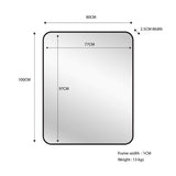 Black Metal Rectangle Mirror - Small 80cm x 100cm V292-MIRR-MTL055