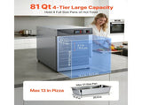 Electric Hot Box Food Warmer, 4-Tier Commercial Warming Cabinet with Water Tray, Single-Door and V952-XXSPBWJ4CDKBNMKK4001V3