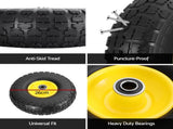 Gardeon 2pcs, 4.10/3.50-4 Tire Wheel Flat Free, 26cm Solid Rubber Tires with 5/8 Axle Bore Hole GCT-WHEEL-1SET-YE