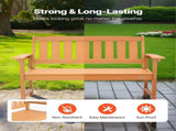 Outdoor Bench, 128 cm, 363 kg Weight Capacity for 2-3 Persons, Weatherproof Plastic Frame with V952-GYZYSLYMSSTBEEBDW001V0