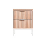 Artiss 2X Bedside Table 2 Drawers Storage Nightstand Cabinet Metal Legs Pine FUR-U-BS-01-WDX2