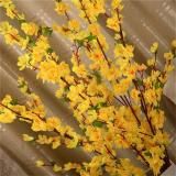 10 Pcs Yellow Artificial Flower Peach Blossom Branch Fake Blossom Flower Decor for Home Party V1294-YM0901-WE7670411