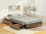 Artiss Bed Frame Metal Frame King Single Bed Base 2 Drawers OSLO MBED-C-OSLO-KS-DRAW
