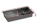 Cefito Stainless Steel Sink 81x45CM With Pull Out Mixer Tap Kitchen Basin Single Bowl Black SINK-BLACK-8145T-52