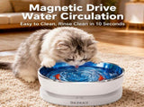 Automatic Pet Water Fountain with Magnetic Whisper-Quiet Pump and Stainless Steel Tray, Circulating V1341-ZY-48RHAMAS