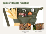 Garden Tool Belt, Adjustable Waxed Canvas Gardener Waist Bag with Pockets for Gardening and DIY, V1237-ZY-917-297