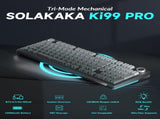 SOLAKAKA Ki99 Pro 99-Key Gasket Mechanical Keyboard Tri-Mode Hot-Swap Knob XFF3-KYKI99P-GY