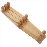 Wall Hanger 10 Hooks Pack of 4 Natural Wood Wall Mounted Expandable Peg Coat Rack Hanger 4 Pack V1366-AZ2-W-21789