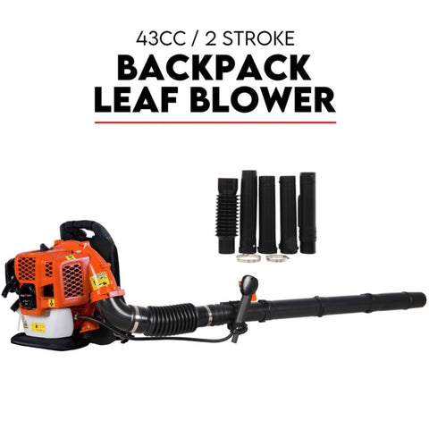 Petrol Leaf Blower 2 Stroke 42.7cc Backpack Commercial 540km/H V379-LEAFBLOW427001