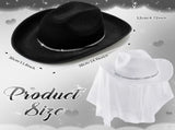 6 Pack Women Cowgirl Cowboy Hats Western Rhinestone Hat for Bachelorette Bridal Shower Wedding Party V1258-DP02-C-2210