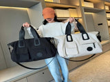 White Large-capacity travel tote bag, lightweight carry-on luggage with shoulder strap, gym bag, V1232-LXSTB002