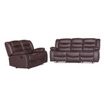 3+2 Seater Recliner Sofa In Faux Leather Lounge Couch in Brown V43-SET-FAN-3+2-BR