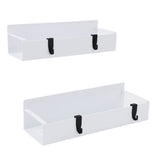 2PCS Magnetic Spice Rack for Refrigerator Strong Magnetic Shelf with 4 Removable Hooks for Holding V1294-YM0901-3118240180212