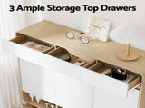 Artiss Shoe Rack Cabinet 25 Pairs Storage Cupboard Pine&White FUR-Y-SHOE120-WHWD-AB
