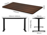 Levede Motorised Standing Desk Adjustable 140cm Walnut 1000x 1MM DH4948-140D-BKWA