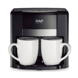 Dual Extraction Coffee Machine with Two Ceramic Cups, 650W Compact Espresso Maker for Home and Small V1341-ZY-9GDNGSZN-BLACK