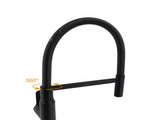 Matt Black Kitchen Sink Basin Mixer 360 Swivel Faucet Tap Pull Out Spout WELS V1233-KRD506B