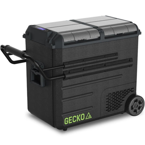 Gecko 65L Dual Zone Portable Fridge Freezer with onboard Lithium Battery, 12V/24V/240V, with 2 V219-CMPFRGGKD6BA