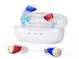 Rechargeable Behind-the-Ear Hearing Aids with Charging Case Compact Sound Amplifier for Adults & V1107-CS-BCHL605