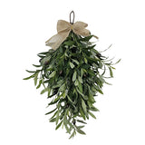 24" Artificial Olive Wreath Teardrop Shaped Silk Floral Wall Decor Front Door Wedding Arch V1366-AZ2-W-11715