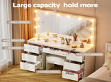 Artiss Dressing Table Vanity Desk Set Stool 12 Led Bulbs White FURNI-N-DRESS02-LED-WH-AB