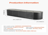 Metal Raised Garden Bed, 2.4 x 0.6 x 0.6 m Oval Outdoor Galvanized Planter Garden Box, Open Bottom V952-JSYHZZCTYXSH1MOSL002V0