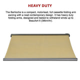 5.5m x 3.0m Retractable Folding Arm Awning Heavy Duty Full Cassette Motorised V63-835931
