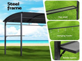 Instahut Gazebo Outdoor BBQ Grill Patio Garden Marquee Shade Shelter Shelf Hooks Grey GAZEBO-IR-HF-BBQ01-GY
