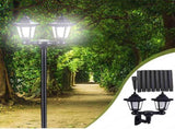 170cm Solar Lamp Post Light, Waterproof 2-Head Solar Outdoor Lights, Outdoor Floor Lamp, Ground Plug V1370-AZ4-19365