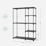 SONGMICS Portable Closet Wardrobe with 2 Hanging Rods Black V227-8498402109990