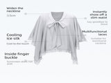 Light Grey M Size 2-in-1 Cooling Lace Sun Protection Cover Up Cape for Women - Lightweight UV Beach V888-ELOSUNG56656-1