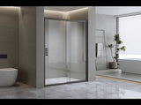 170-185cm Adjustable Wall to Wall Sliding Glass Shower Door in Black V63-847211