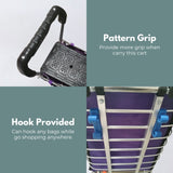 GOMINIMO Foldable Aluminum Shopping Trolley Cart with Wheels and Lids V227-3720262003670