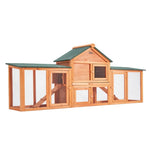 Rabbit Hutch Chicken Coop 204 x 45 x 85cm 2 Storey Cage Mansion V274-PET-RH10016