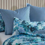 Logan and Mason Heather Blue Cotton-rich Percale Print Quilt Cover Set Queen V442-LED-QUILTCS-HEATHER-BLUE-QS