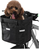 Bike Basket, 10kg Storng Bearing Foldable Bike Front Basket, Removable Dog Carrier for Handlebar, V1259-DP01-A-3016