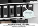 10x Kitchee Foldable Bed Sheet Storage Box Linen & Closet Organiser Black V238-SUPDZ-41188868915280