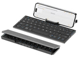 Foldable Bluetooth Keyboard with Magnetic Stand,Aluminum Alloy Mini Quiet Folding Portable V1107-888-75142-BLK