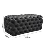 Black Leathaire Ottoman-Rectangular V264-OTM-801L-BLK-NA-1