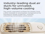 2-pack Brown Mini Waist Clip Fan with Leather Texture - Portable 3-in-1 Handheld & Desk Fan, Dual V888-ELOSUNG56705