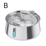 304 Stainless Steel Automatic Pet Water Fountain, 4L Cat Water Dispenser with Transparent Window, V1341-ZY-G9RDNHD8-A