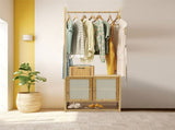 High Strength Bamboo Clothing Rack Closet Organizer Storage Cabinet & Shoe Shelf V767-JJ-ZY1113
