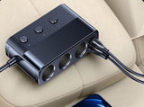 7 in 1 Cigarette Lighter Splitter QC3.0 PD 30W Charging 3 Socket Car Charger Adapter V1263-JX-6411