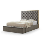 King Storage Bed Frame Fabric Upholstery Tufted Headboard V43-BED-HELNA-K