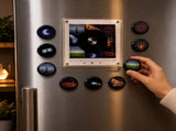 Magnetic Fridge Player, Mini Vinyl Record Box with NFC, Rotating Disc Night Light, 9 V1192-AZ-W-34179